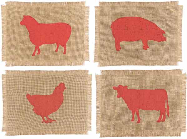 simrin linen animal placements | simple pretty