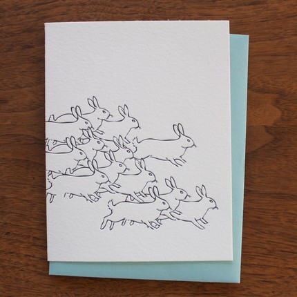 palindrome press 'rabbits' card | simple pretty