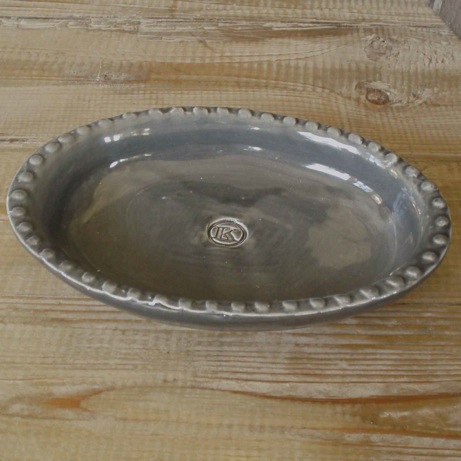 k.hall designs beaded soap dish in charcoal | simple pretty