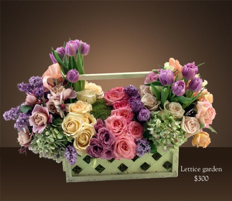 tic-tock 'lattice garden' flowers, los angeles | simple pretty