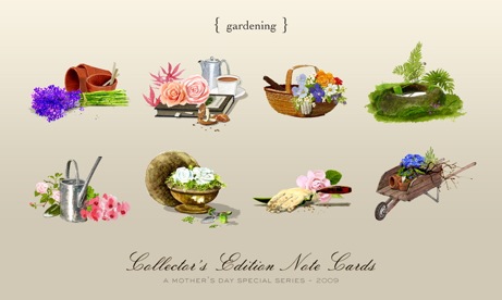 gardening gardening option for felix doolittle mother's day notecard set | simple pretty