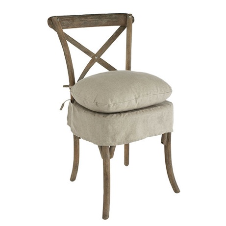 wisteria oak x-back chair with skirted cushion | simple pretty