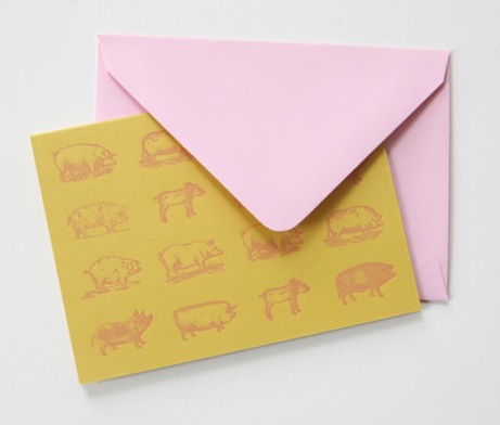 ice cream social shoppe 'pigs' card | simple pretty