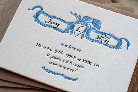 austin press edwardian baby announcement | simple pretty