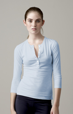 ebjs27calmblue ADAM 3/4 sleeve henley | simple pretty
