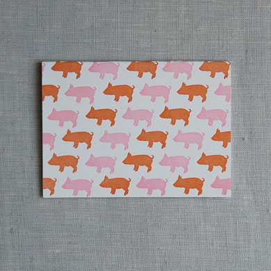 linda and harriett 'pigs' card | simple pretty