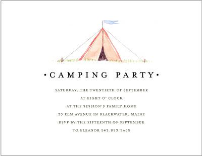 petite alma little tent party invite | simple pretty