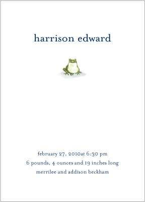 petite alma froggy fun announcement | simple pretty