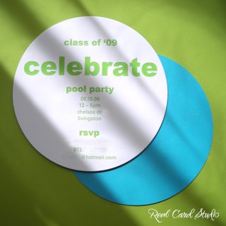 zuckerman-pool-partyjpg real card studio circle invite | simple pretty