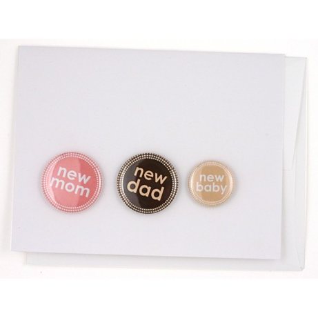 assembly of text new baby buttons card | simple pretty