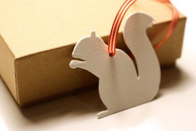 missing q press die-cut squirrel tag | simple pretty