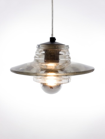 close up of tom dixon pressed-glass lighting | simple pretty