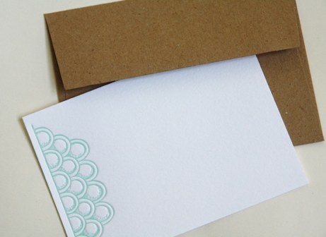 peach press art deco notecard | simple pretty