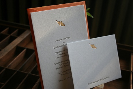 moontree letterpress oak leaf suite | simple pretty