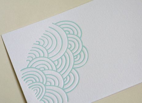 peach press wave notecard | simple pretty