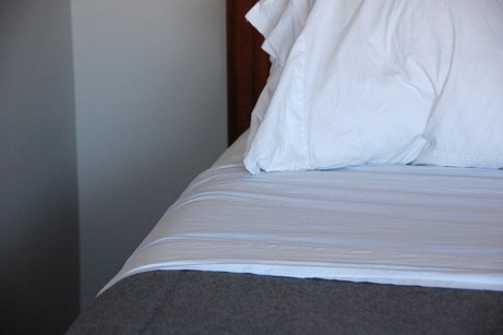 lasalle street bedroom with charcoal blanket from area | simple pretty