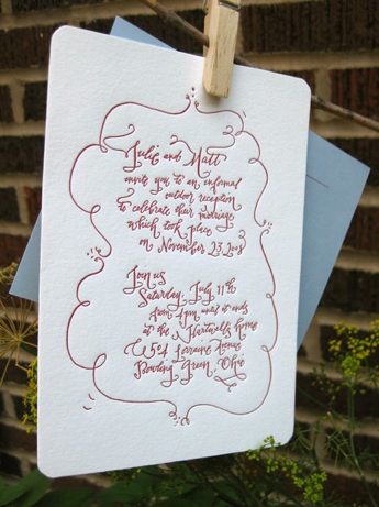 crystal kluge letterpress invitation | simple pretty