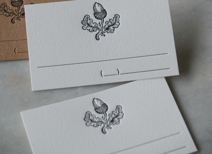 acorn calling cards from vince letterpress | simple pretty