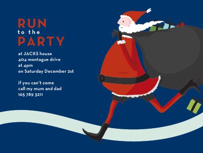 petite alma sweet santa party invite | simple pretty