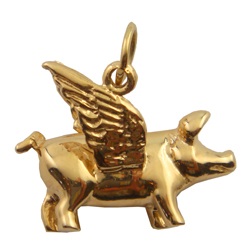 charmco flying pig gold charm | simple pretty