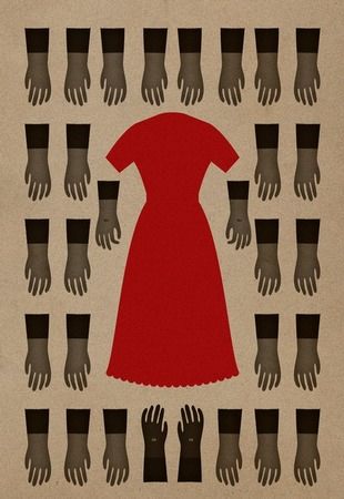 red dress and gloves: camilla at tracciamenti | simple pretty