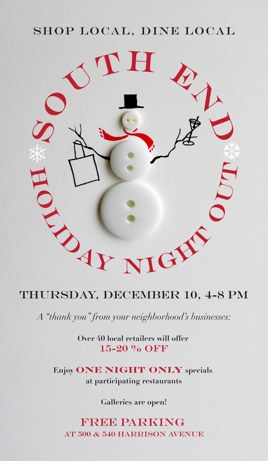 south end boston holiday night out announcement | simple pretty