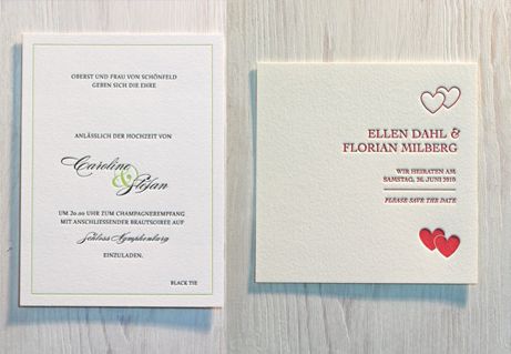 impressiona letterpress sweet heart invitation | simple pretty