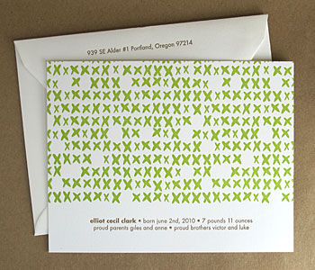 egg press x-pattern baby announcement | simple pretty