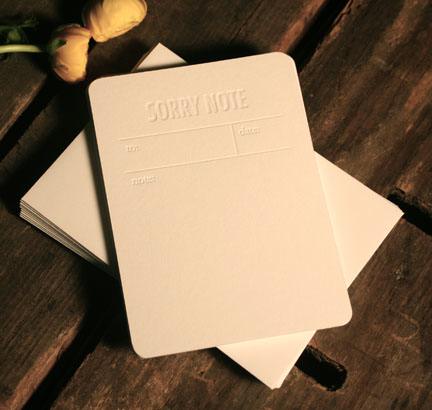 tokketok press 'sorry note' | simple pretty