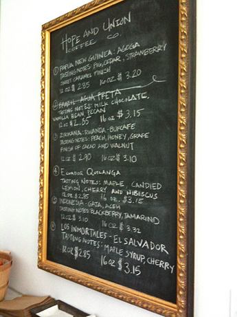 hopeunionmenu hope and union coffee co. menu, charleston | simple pretty
