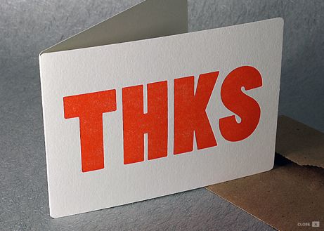spiffythks spiffy press 'thks' card | simple pretty