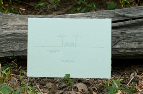 doublebravothx double bravo beach-themed thank you note | simple pretty