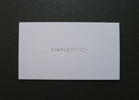 simplefront simple pretty business card, designed by peggy wong | simple pretty