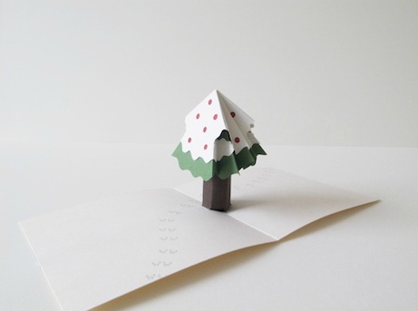 seasonsgreetings_tree chisato tamabayashi pop-up holiday card | simple pretty