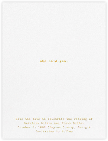 paperless post 'memo: she' save-the-date | simple pretty