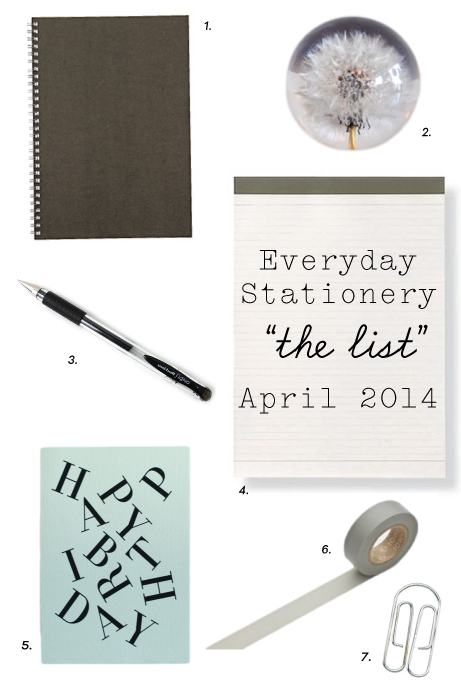 everyday stationery, 'the list: april 2014' | simple pretty