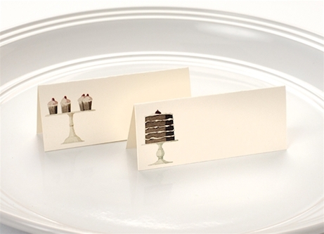 laura stoddart 'cakes' placecards for hester and cook | simple pretty