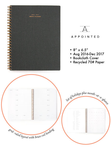 appointed weekly planner, 2017 | simple pretty